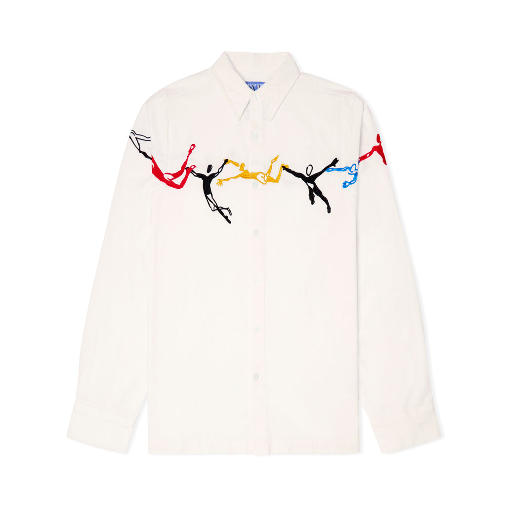 Embroidered Figures Button up [White]