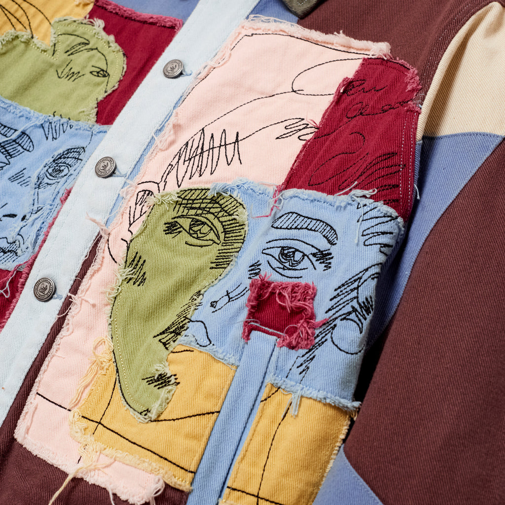 Boy & Girl Doodles Patchwork Jacket [Multi]