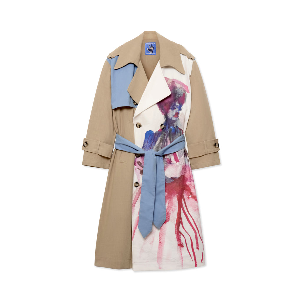 Painted Girl Trench Coat