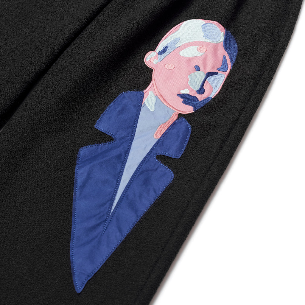 Patchwork Face Tweed Pants [Black]