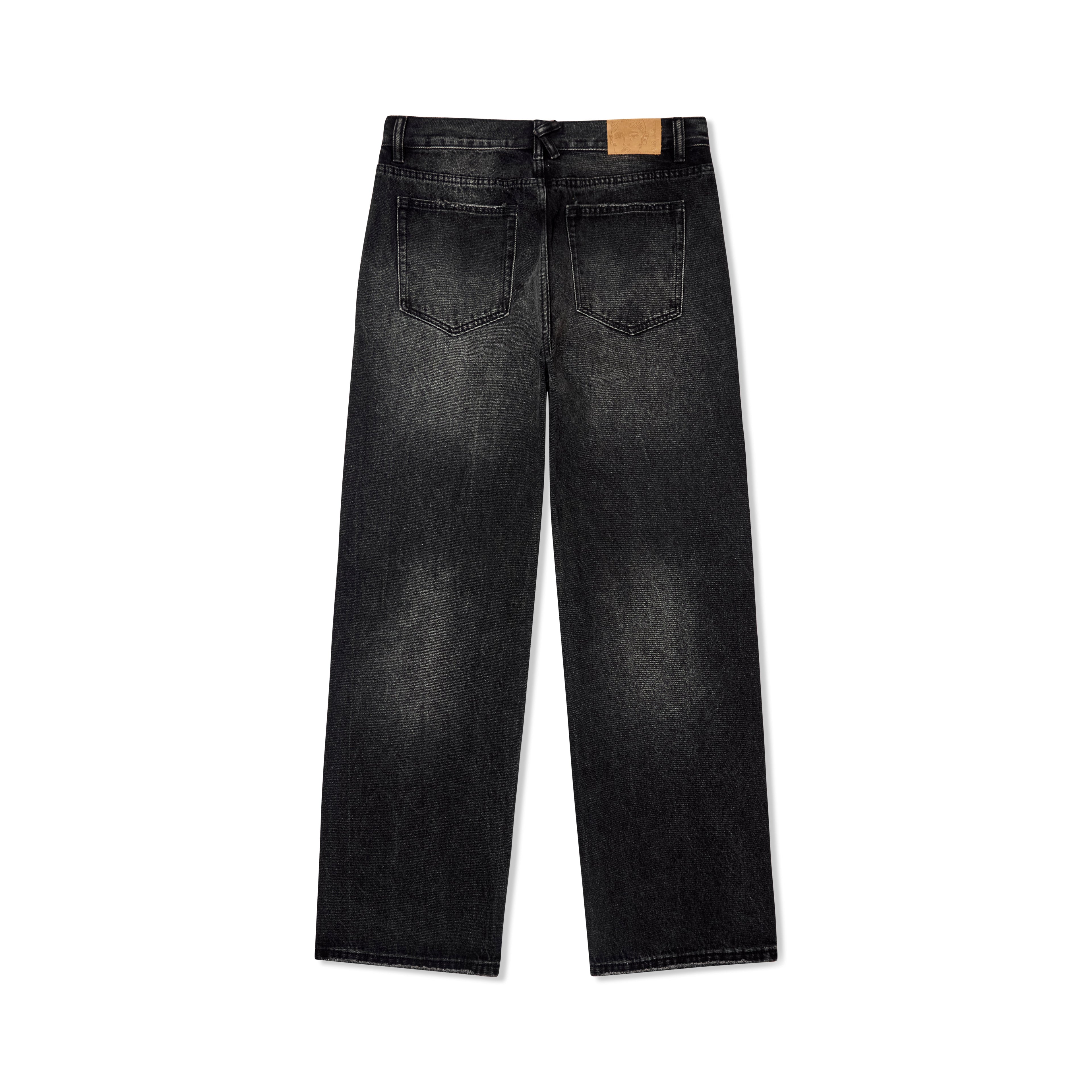 Rhinestone Face Jeans [Black]