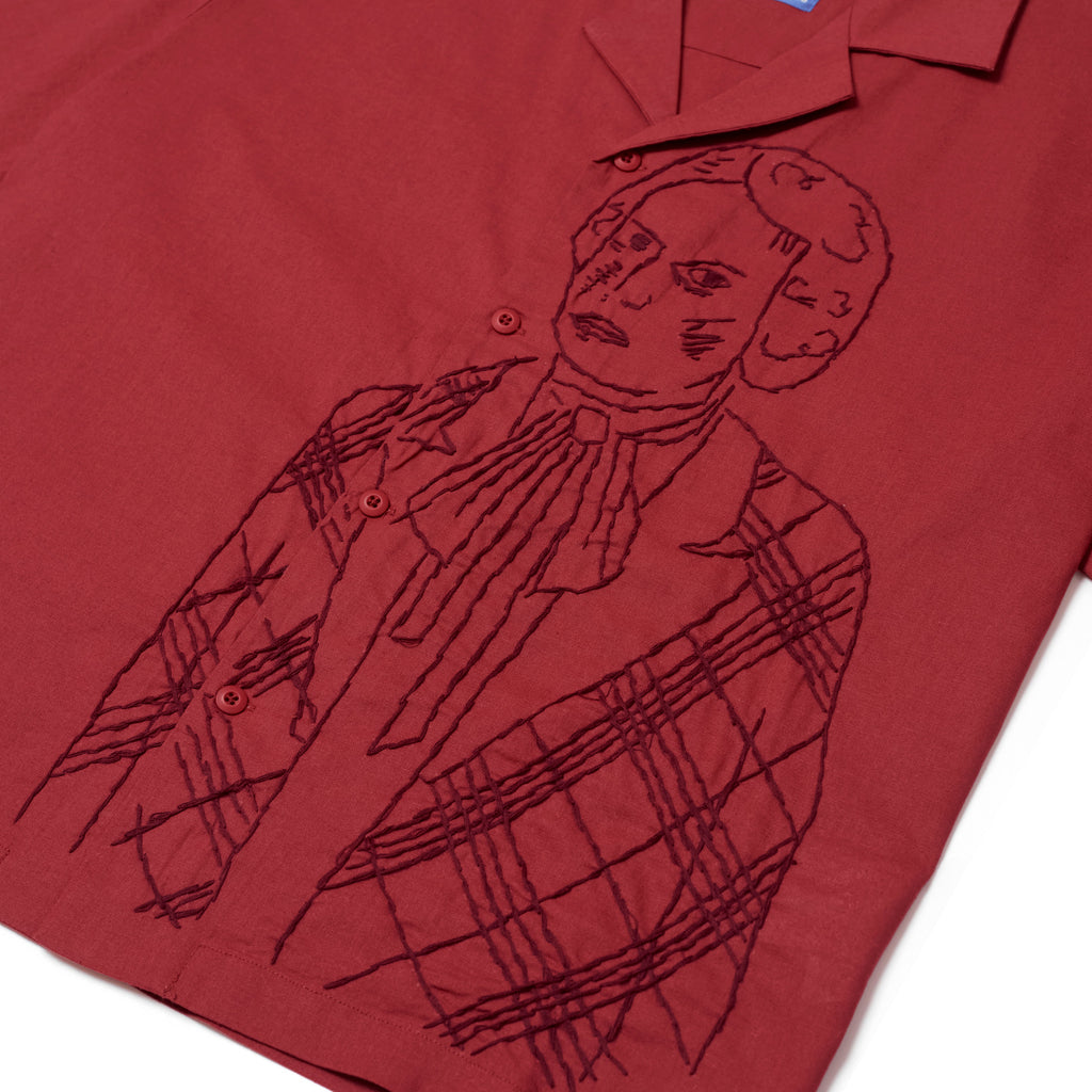 Hand Stitched Woman Shirt [Deep Red]