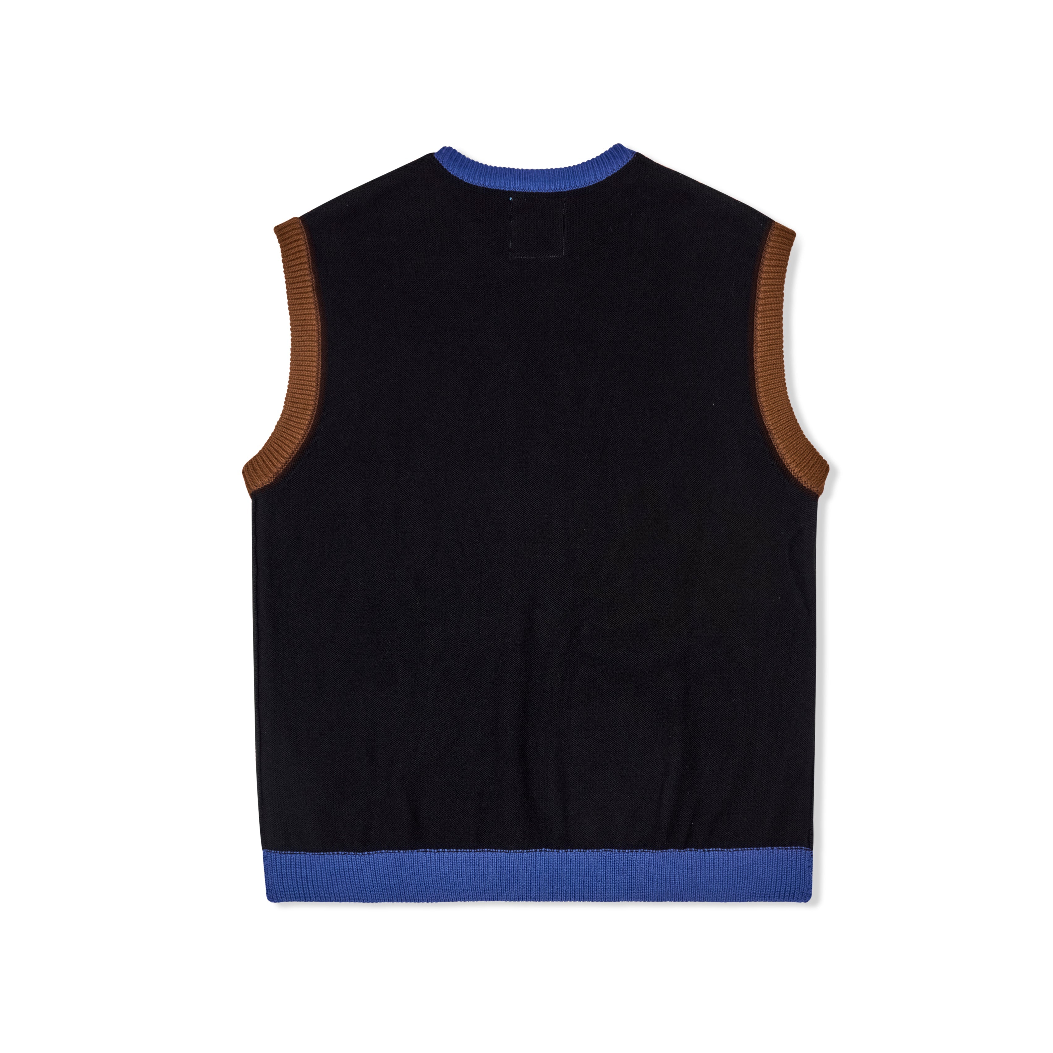 Reverse Knit patchwork Face Vest [Blue/ Multi]