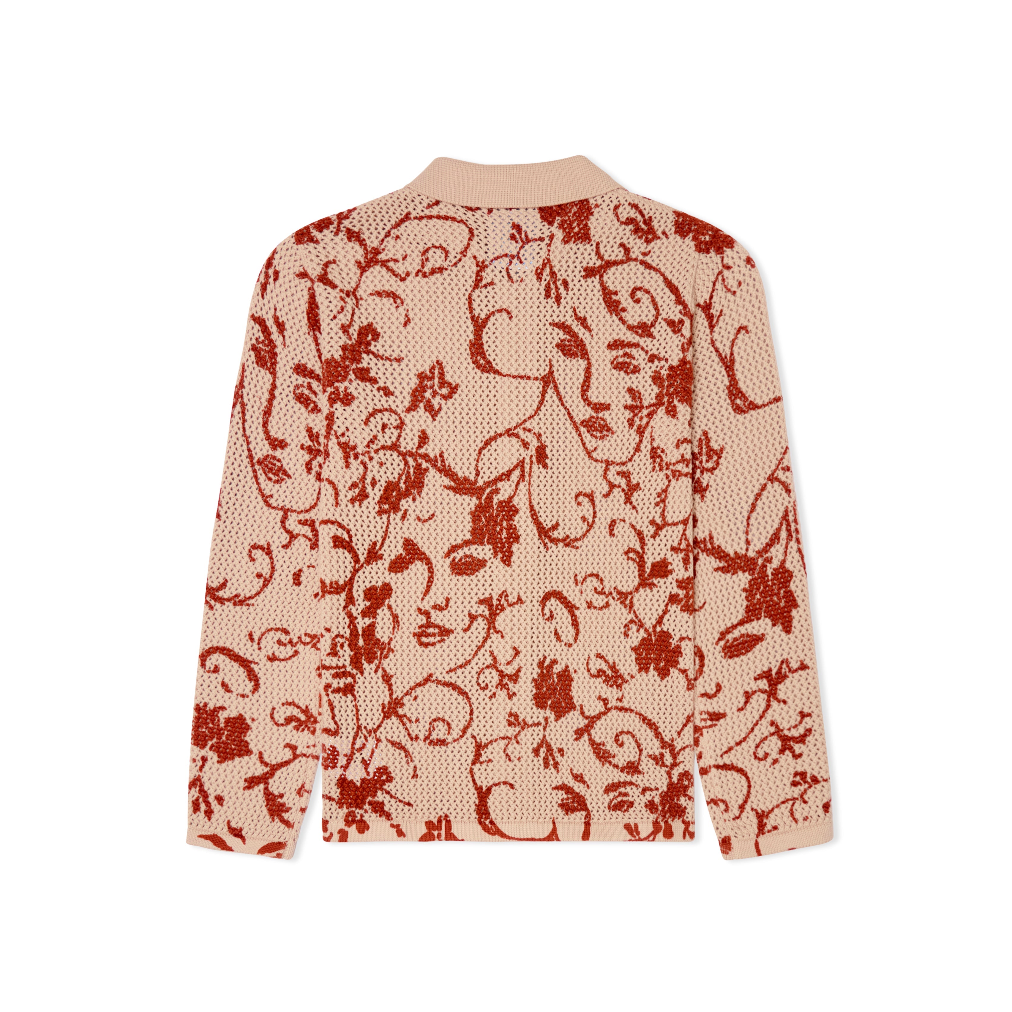 Face Floral Open Knit Top [Cream]