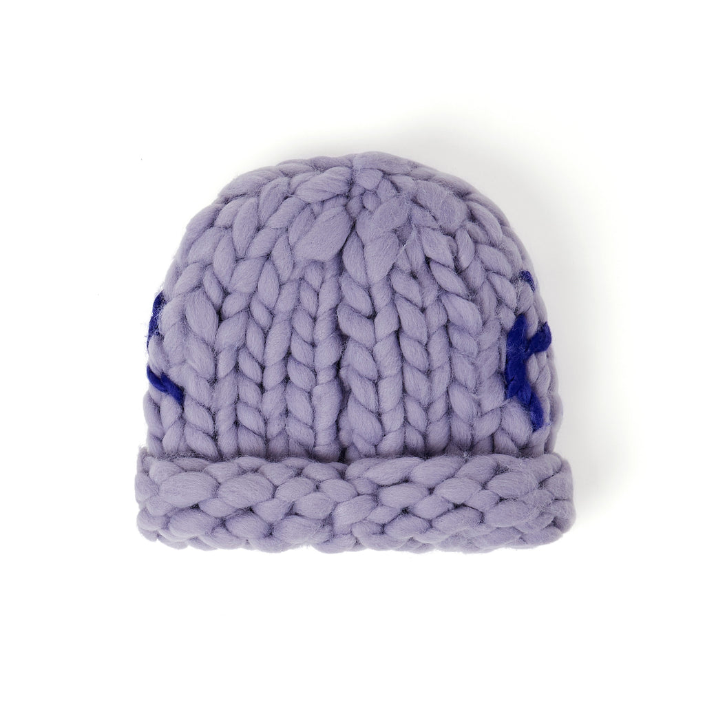 Hand Knit Chunky Knit Beanie [Lavender]