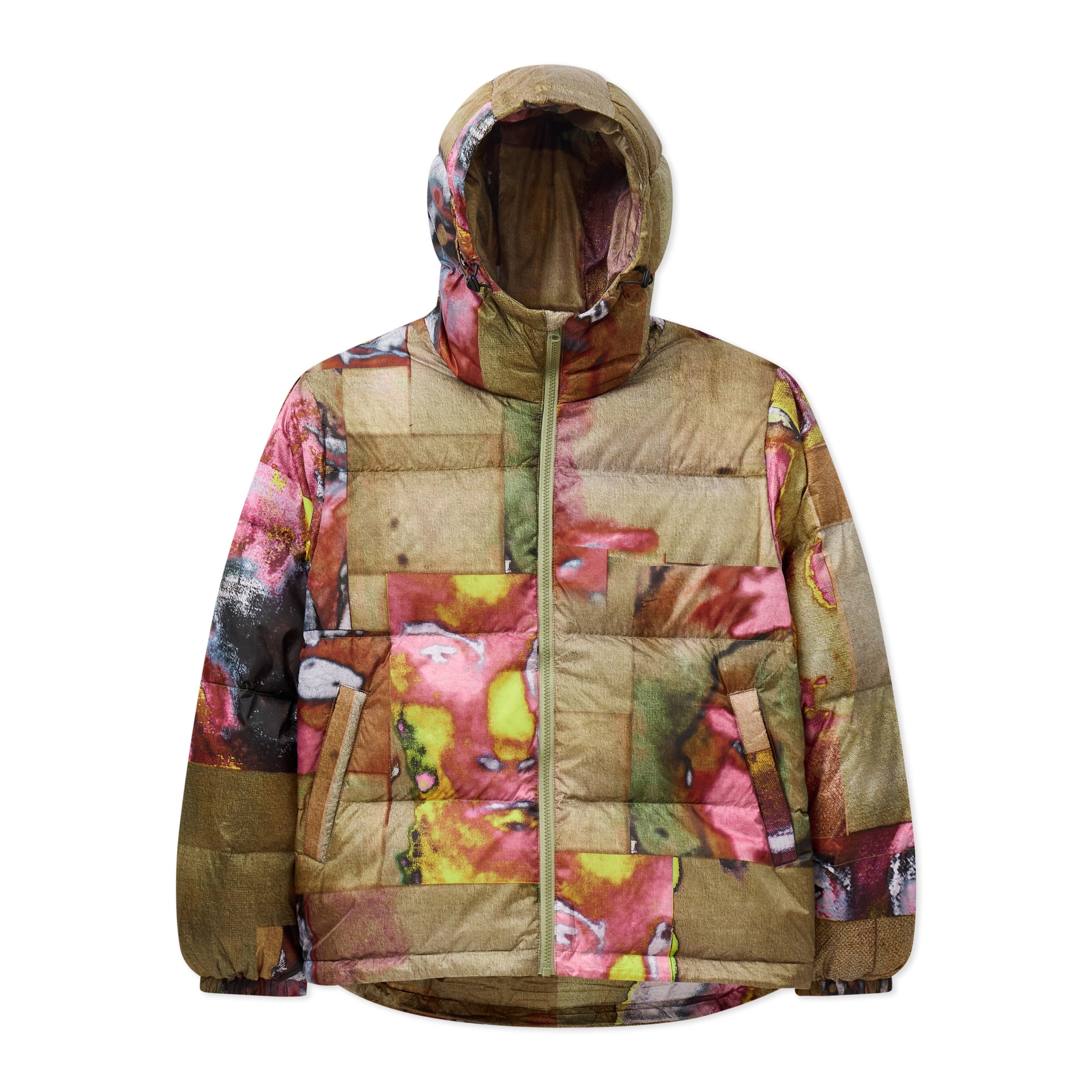 Faces Collage Printed Puffer [Multi]