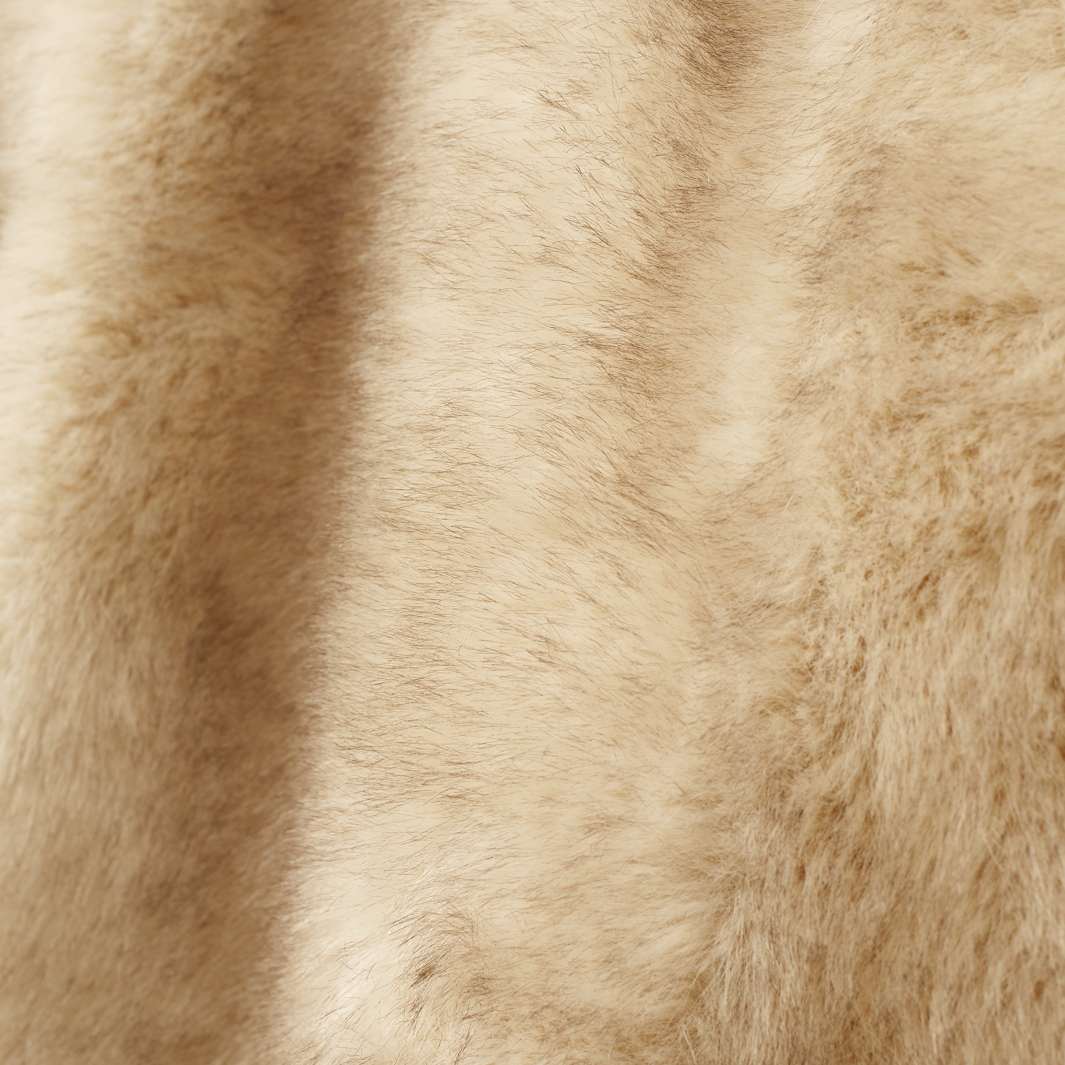 Faux Fur Oversized Long Coat [Light Tan]