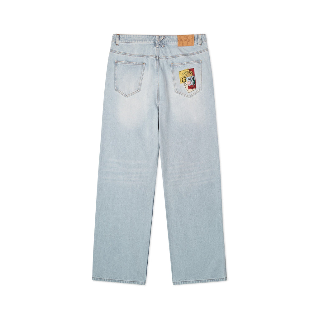 Light Wash Denim Wide Leg Jeans [Blue]