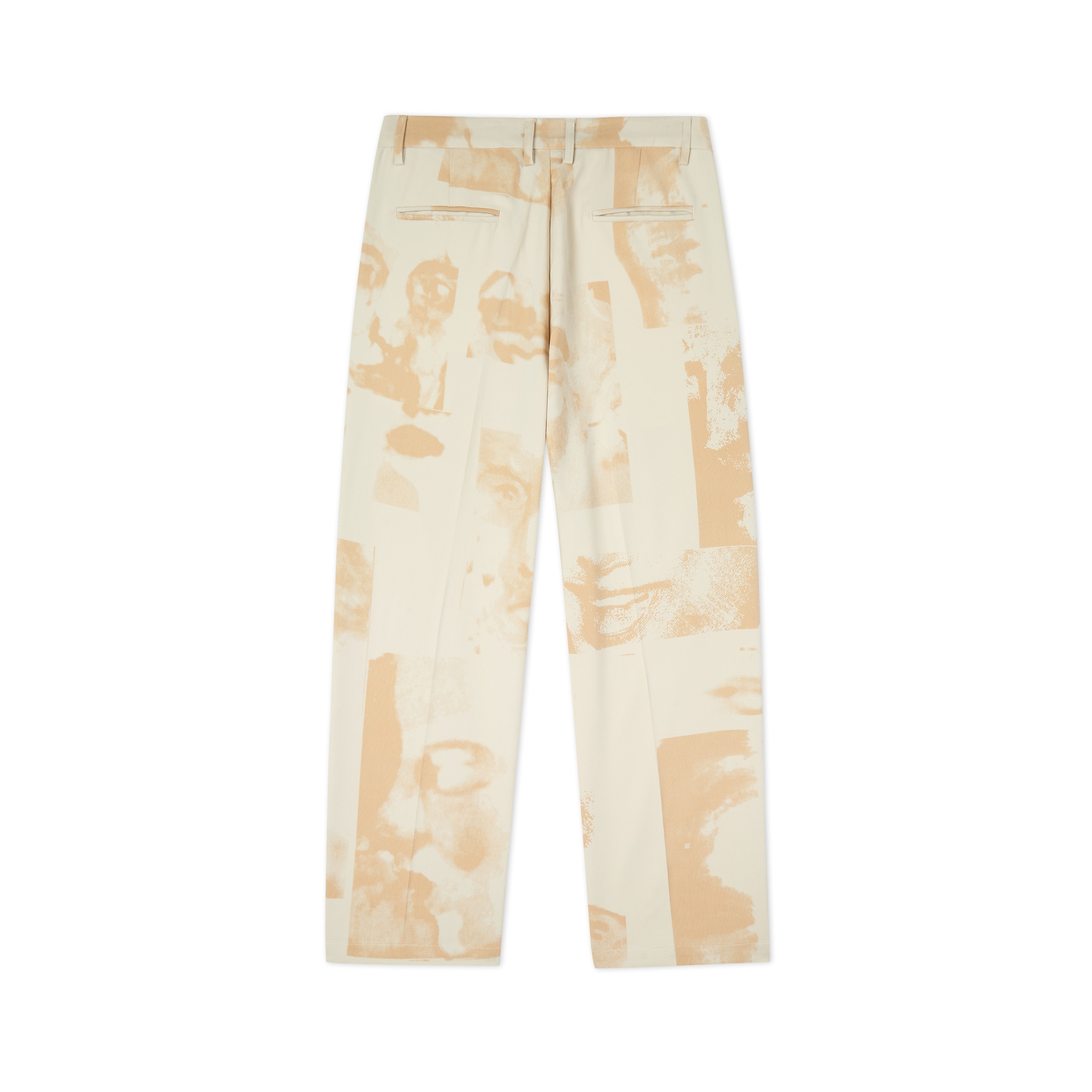 Faces Collage Pleated Trouser [Cream]