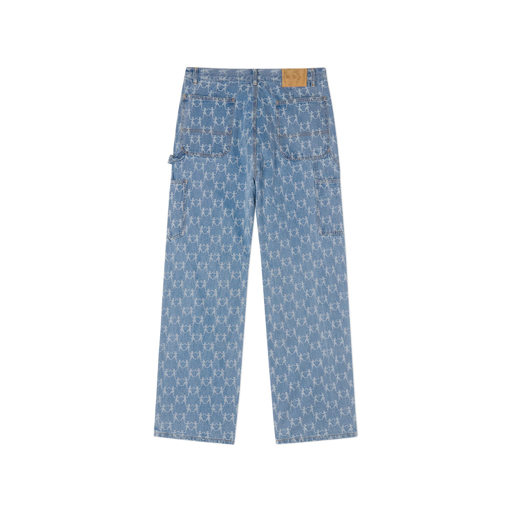 Dancing Ladies Jacquard Double Knee Jeans [Blue]