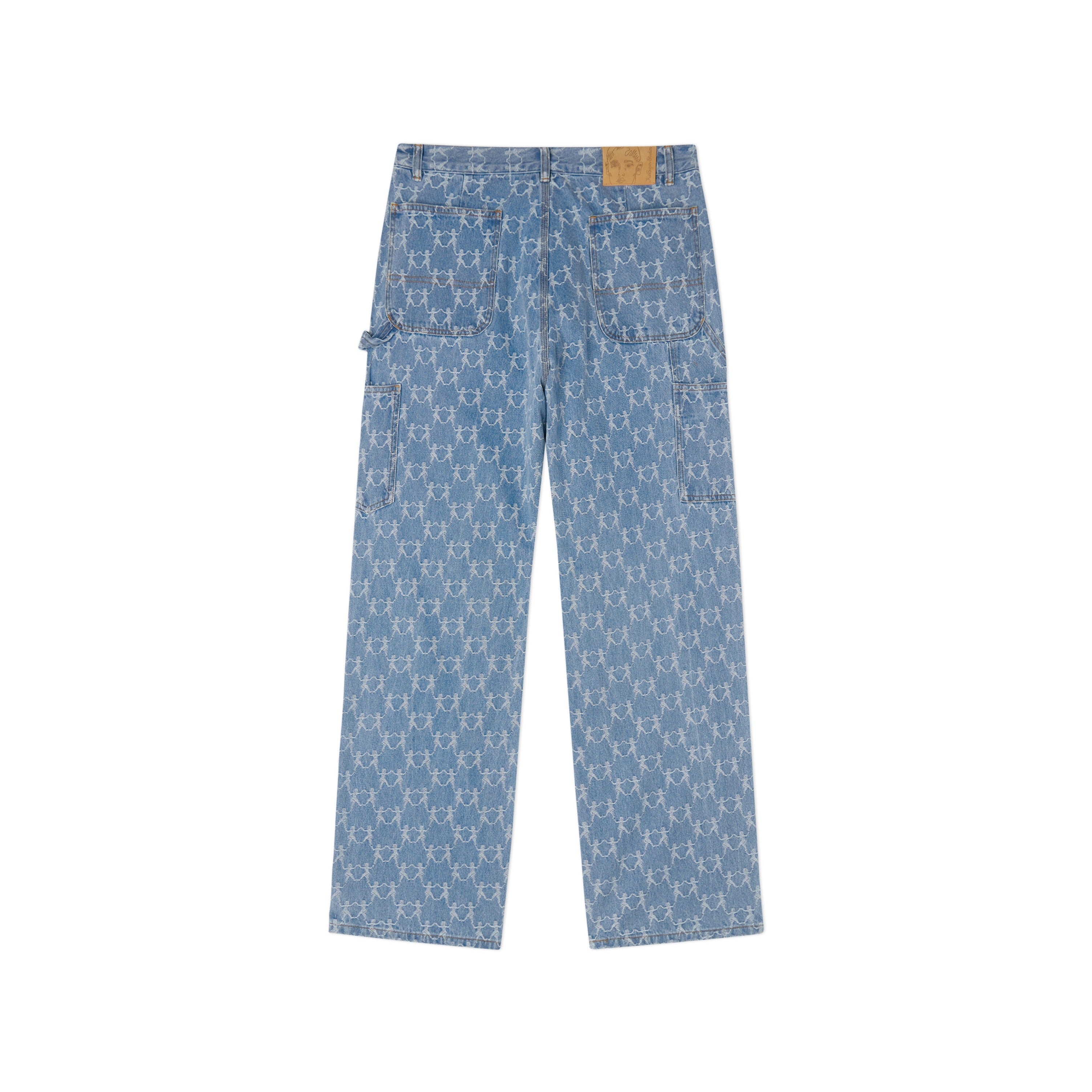 Dancing Ladies Jacquard Double Knee Jeans [Blue]