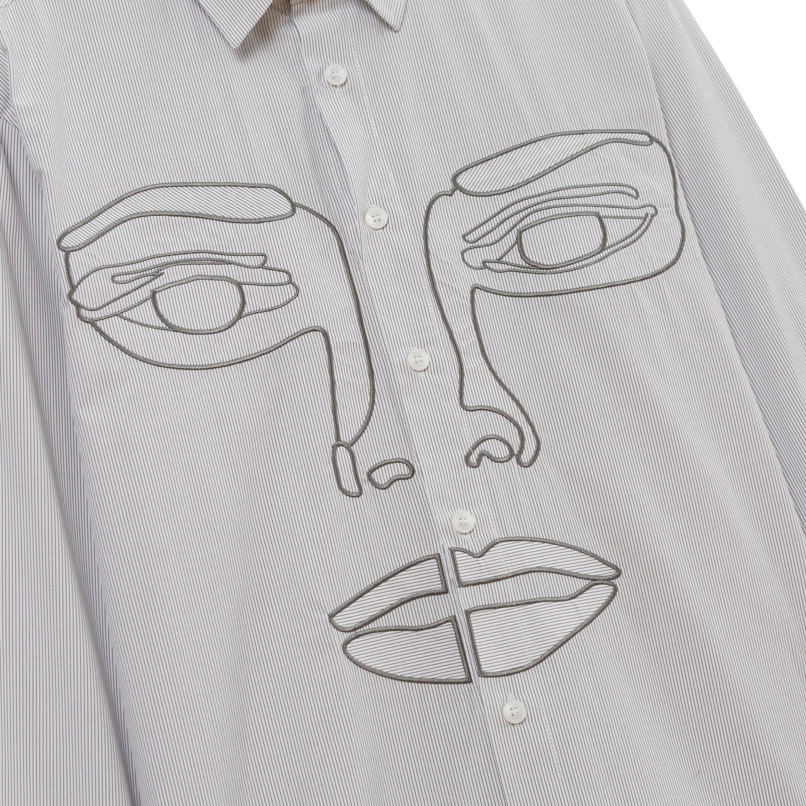 Face Stripe Button Up [Blue Stripe]