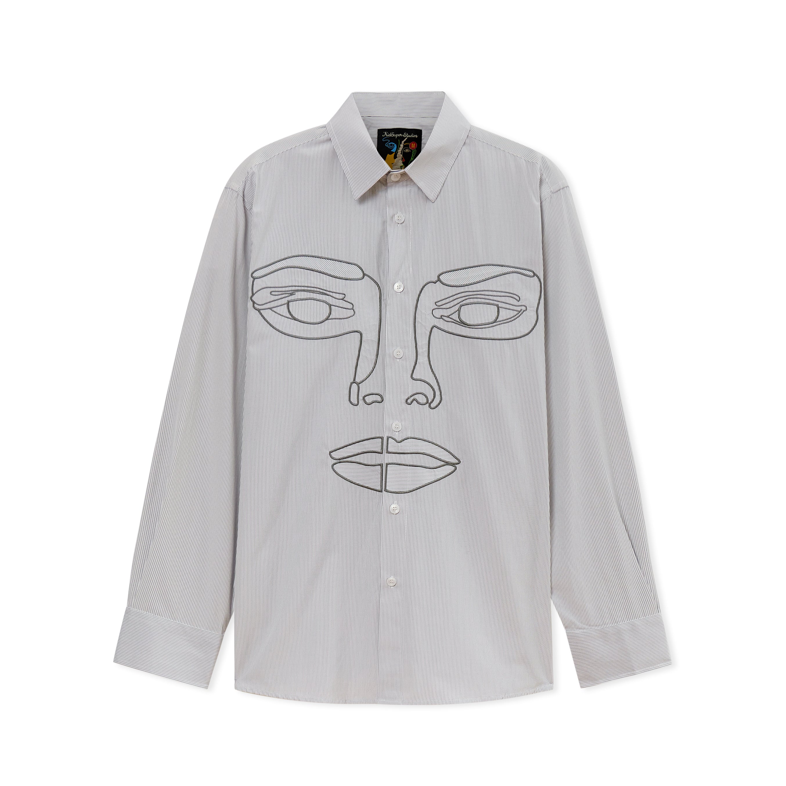 Face Stripe Button Up [Blue Stripe]