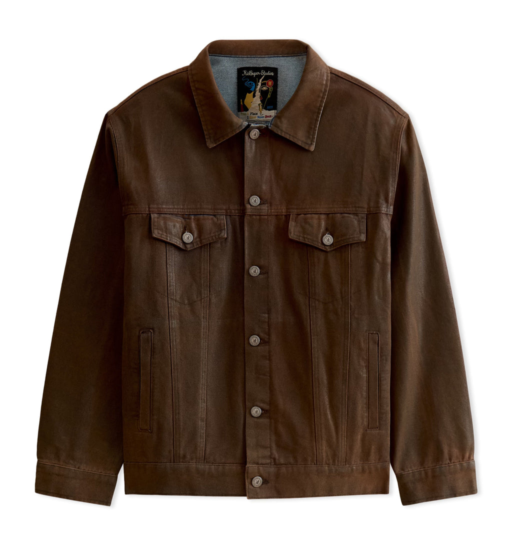 Mud Washed Denim Jacket [Brown]