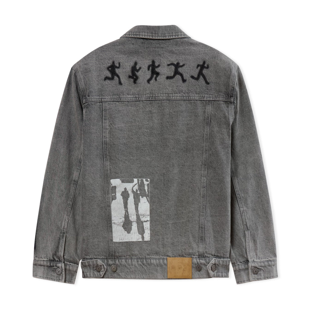 Sun Faded Denim Running Man Jacket [Gray]