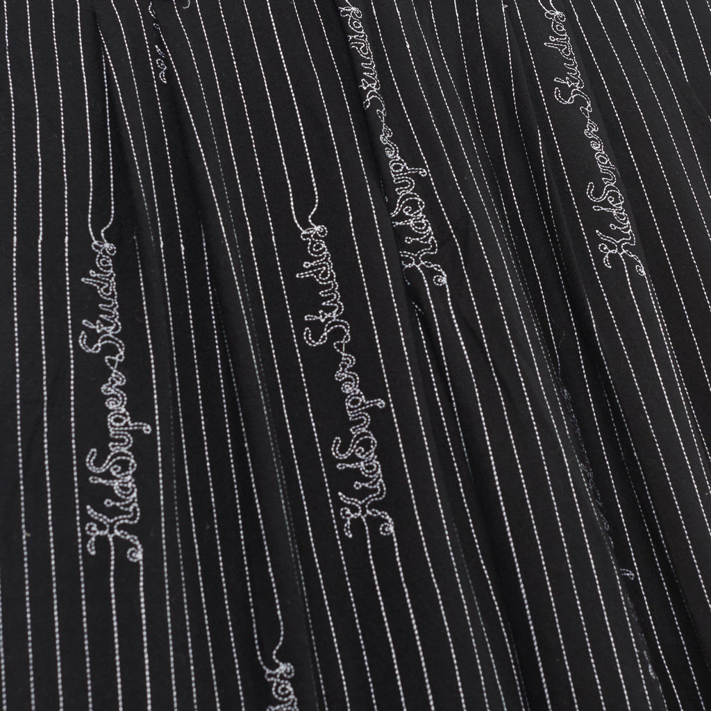 Embroidered KS Pinstripe Suit Bottom [Black]