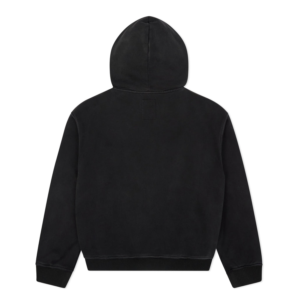 Patchwork Face Heavyweight Zip Up Hoodie [Black]