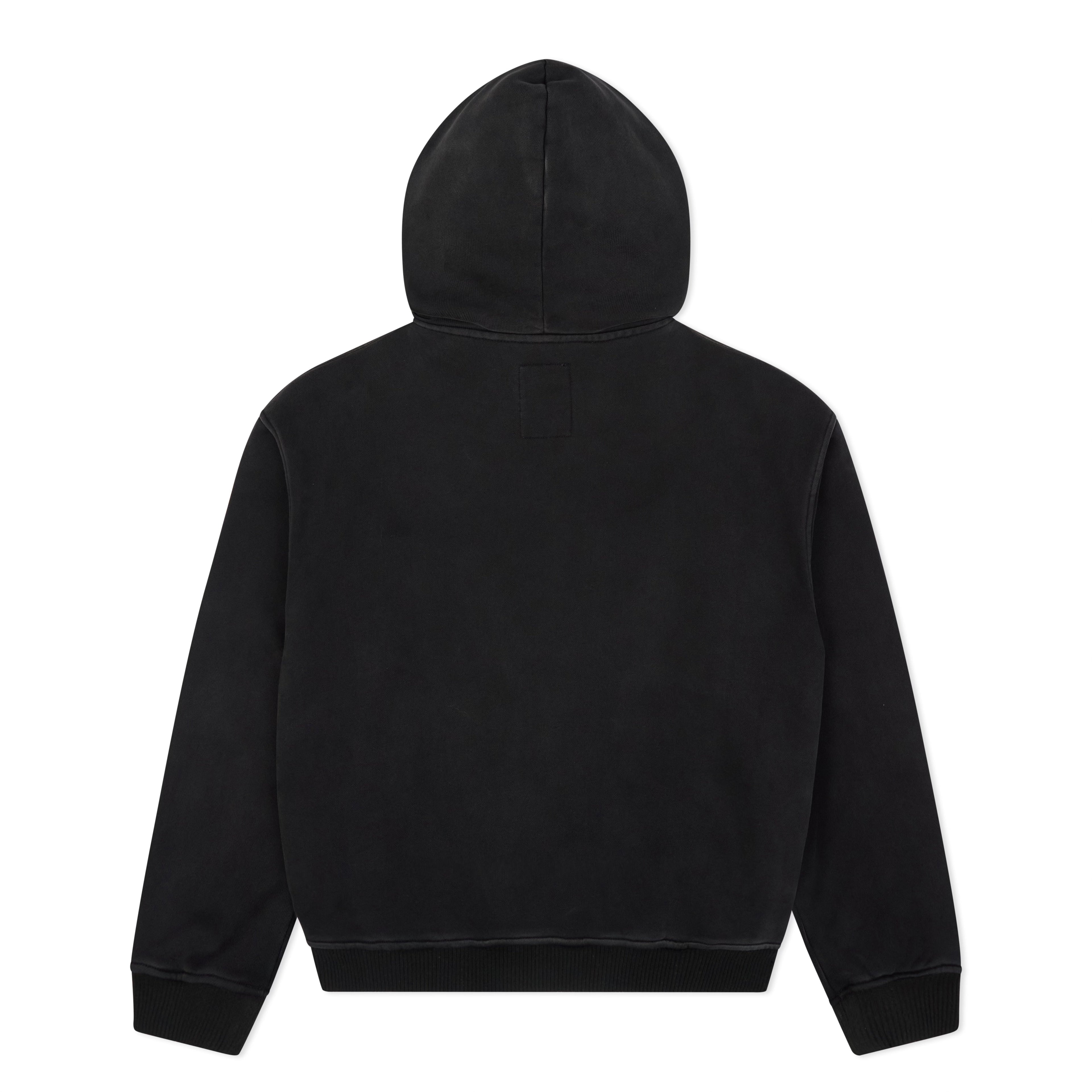 Patchwork Face Heavyweight Zip Up Hoodie [Black]