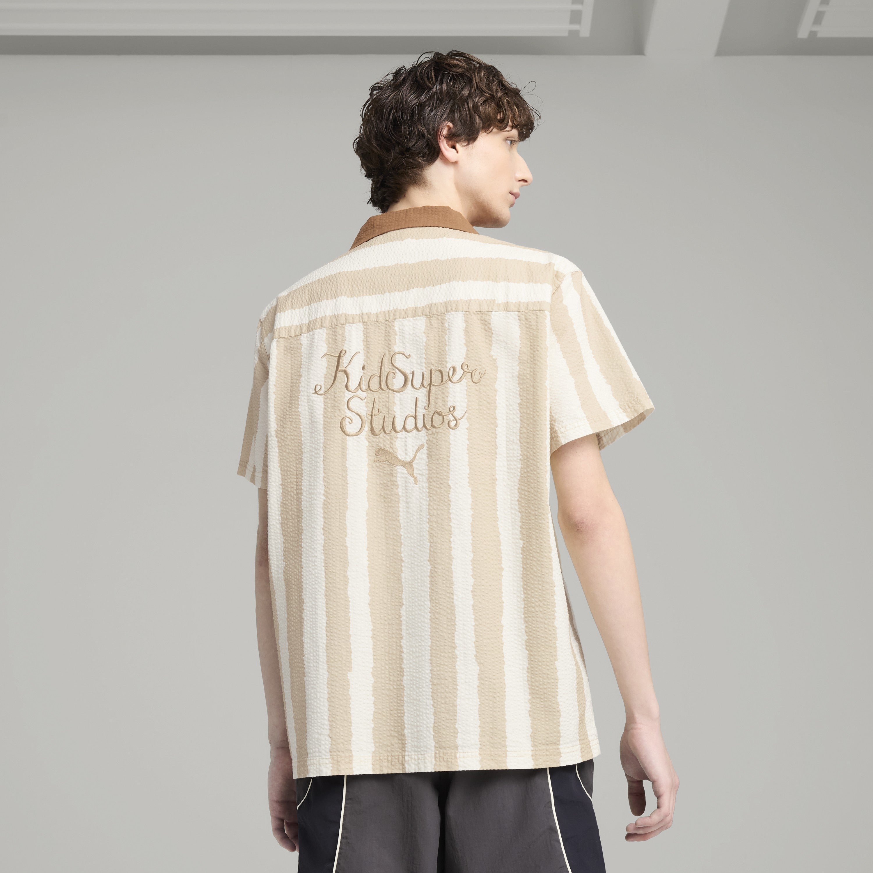 PUMA X KIDSUPER FACE SEERSUCKER SHIRT [Alpine Snow]