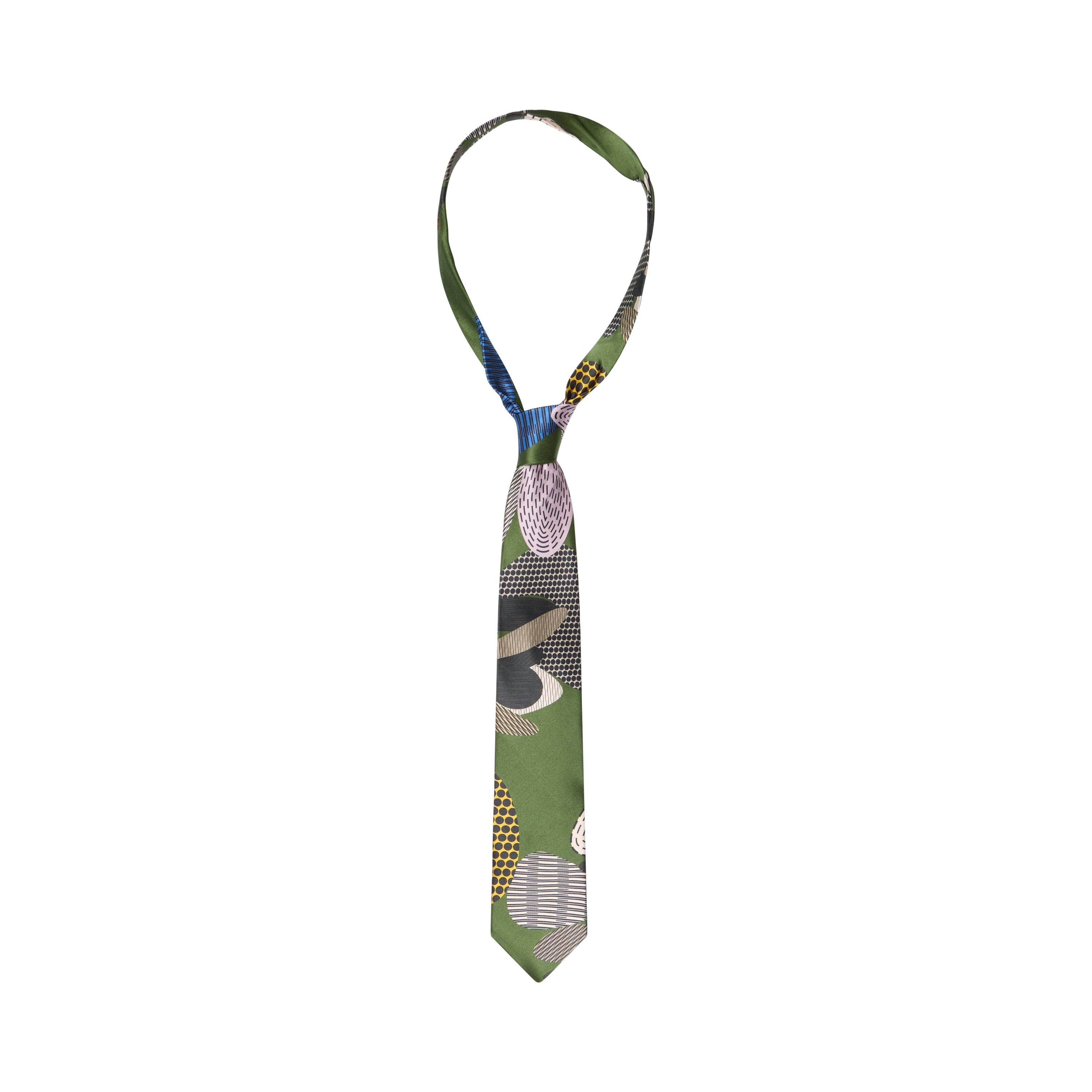 Face Dots Silk Tie [Green]