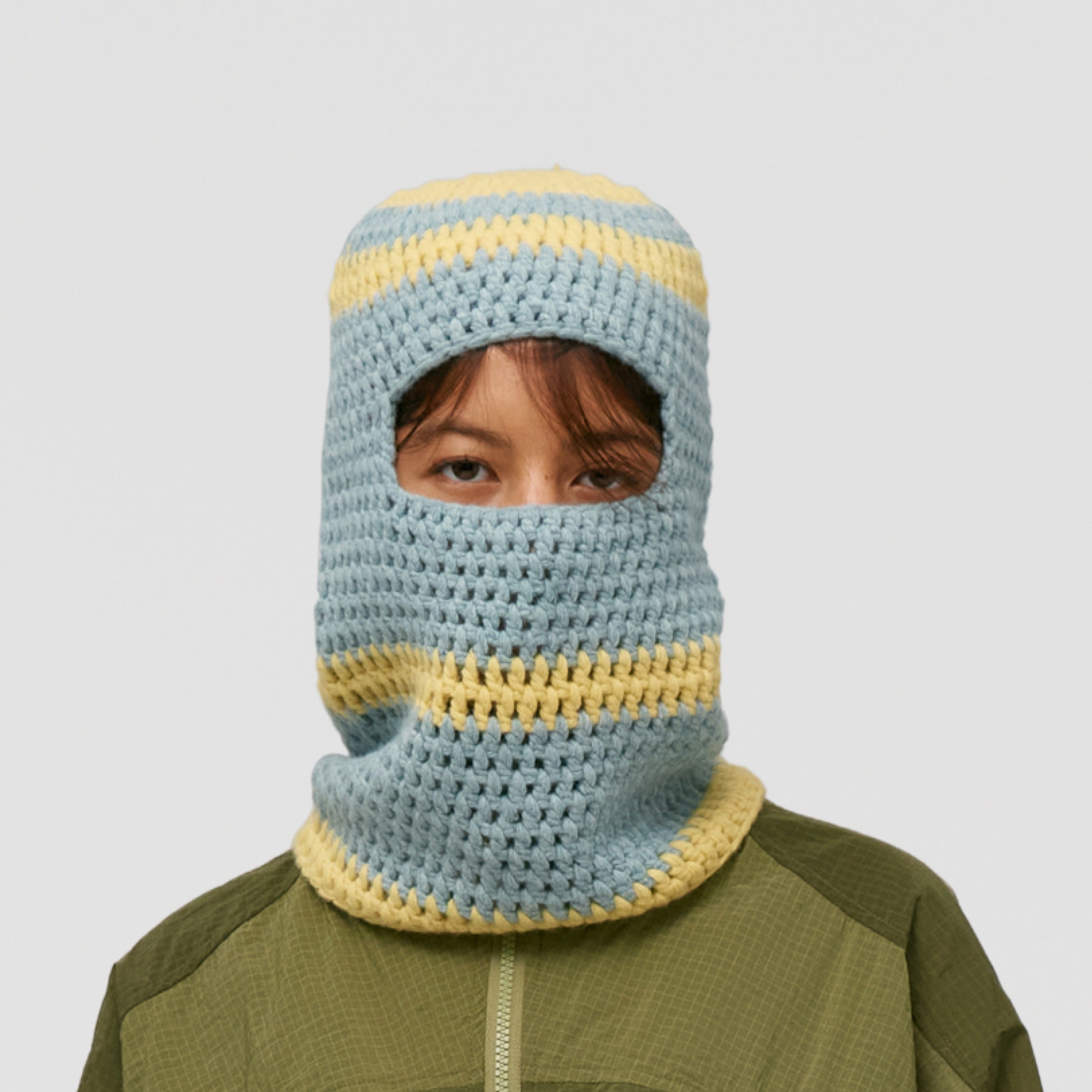 Knit Balaclava [Baby Blue / Yellow]
