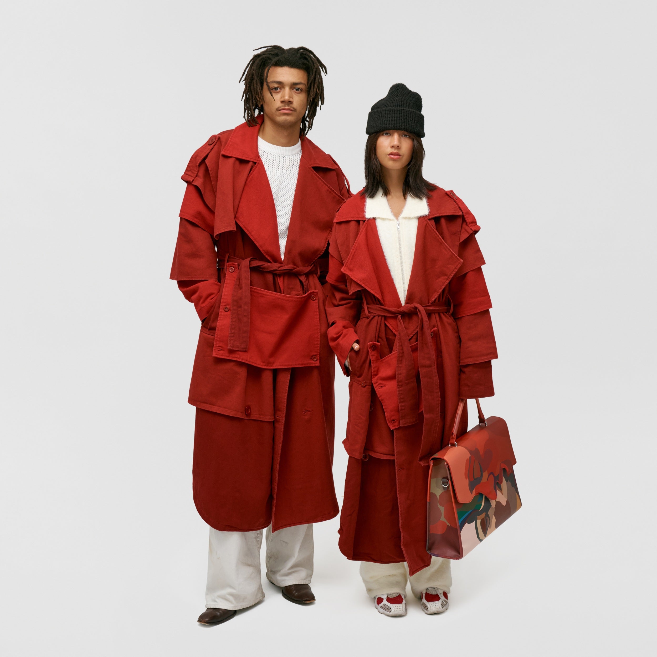 Multi Layered Trenchcoat [Burgundy]