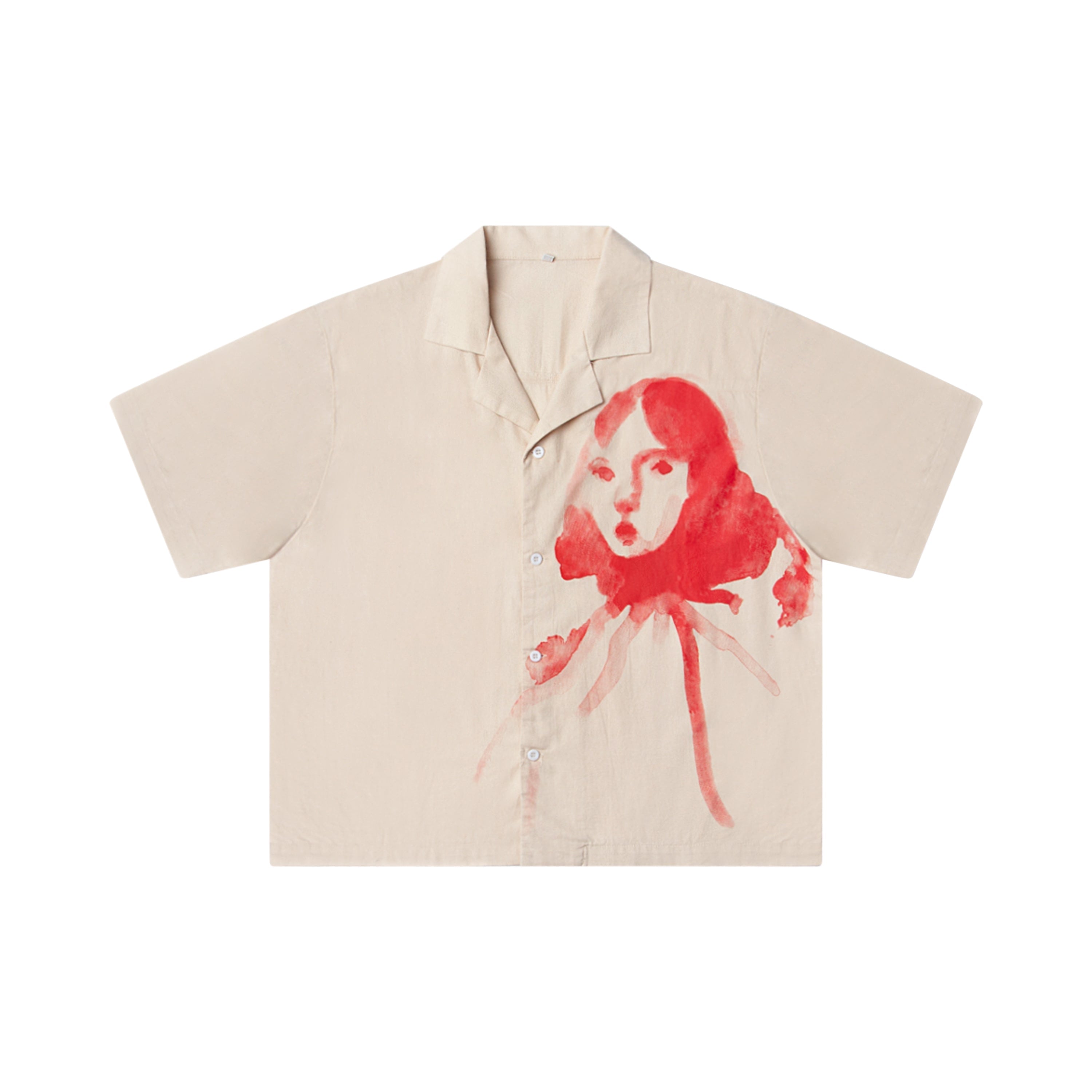 Painted Circus Girl Camp Shirt [Natural]