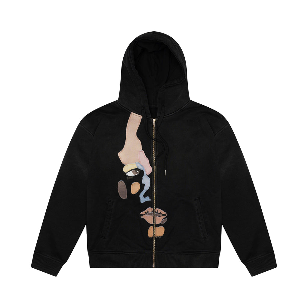 Side Eye Face Hoodie [Black]