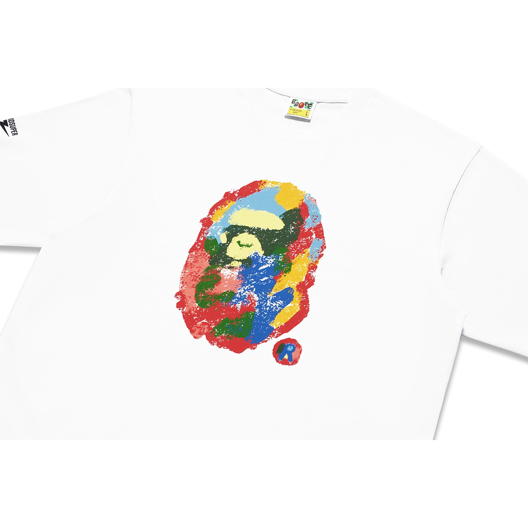 BAPE X KIDSUPER PAINTING APE HEAD TEE [WHITE]