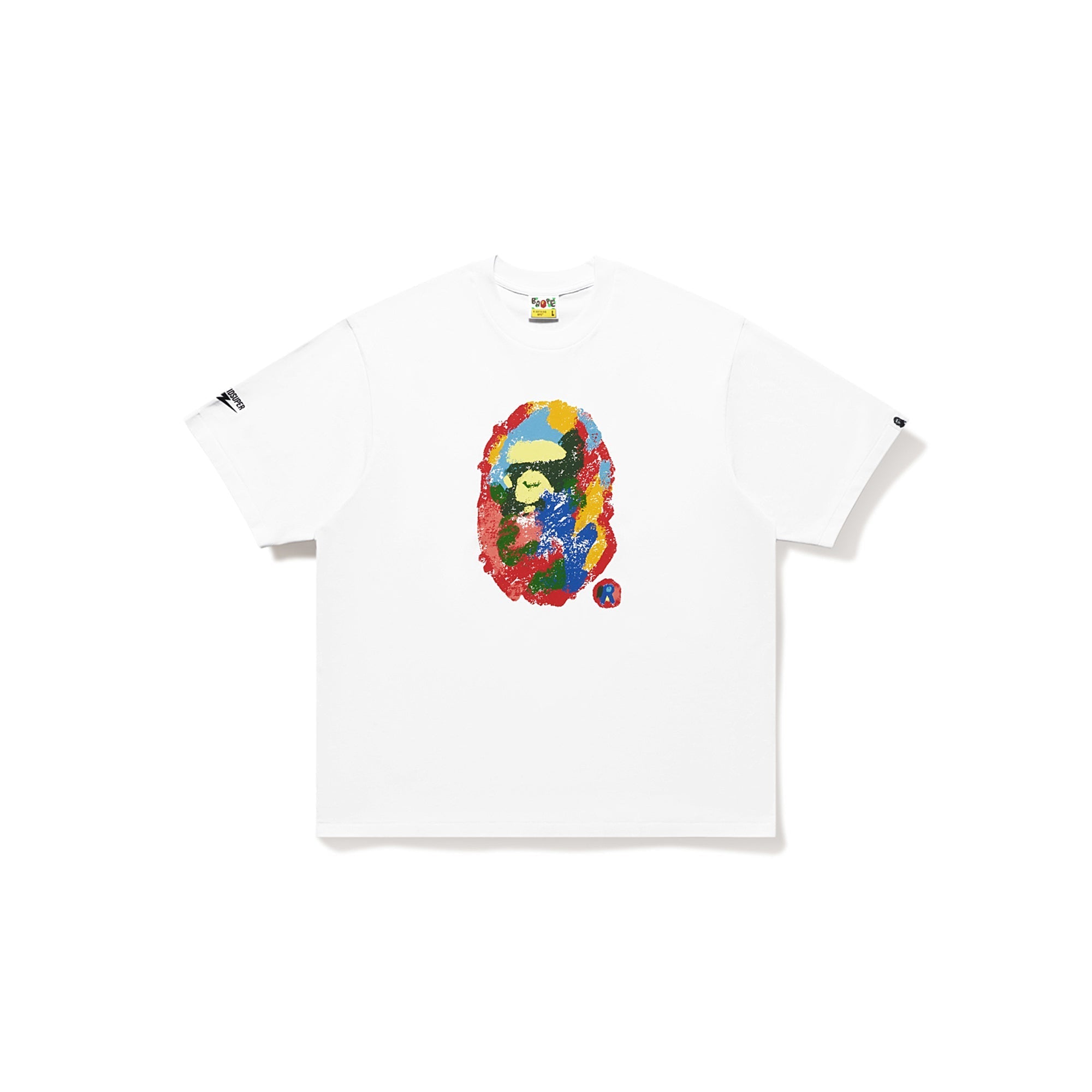 BAPE X KIDSUPER PAINTING APE HEAD TEE [WHITE]