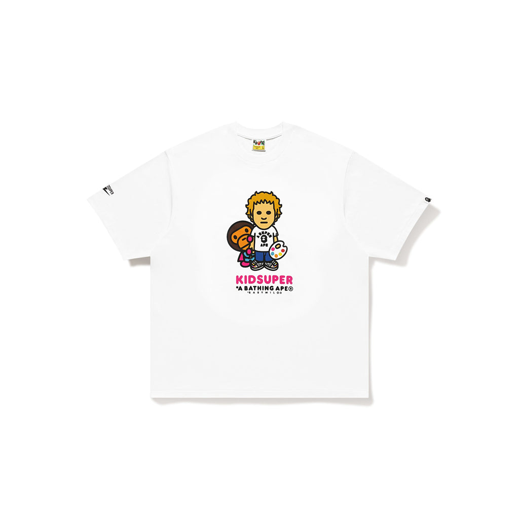 BAPE X KIDSUPER COLM & BABY MILO TEE M WHITE