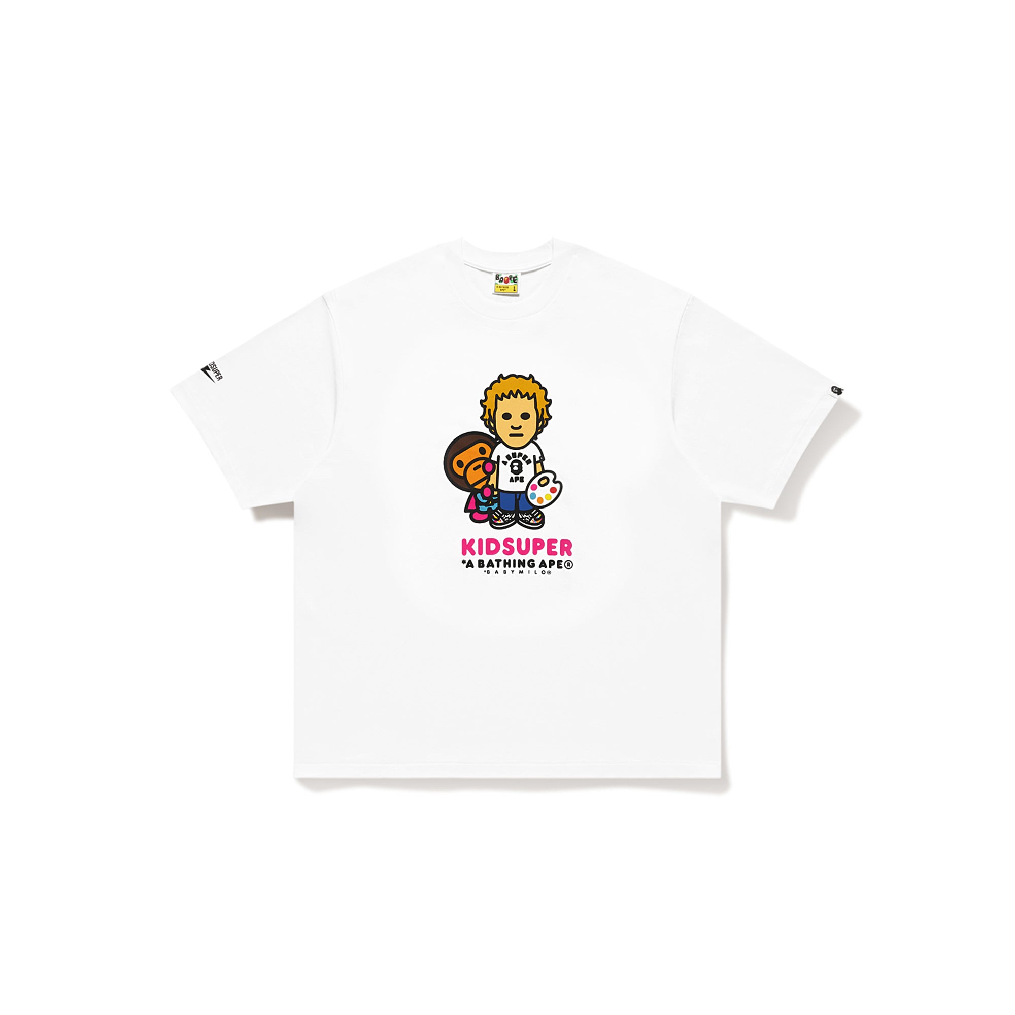 BAPE X KIDSUPER COLM & BABY MILO TEE M WHITE