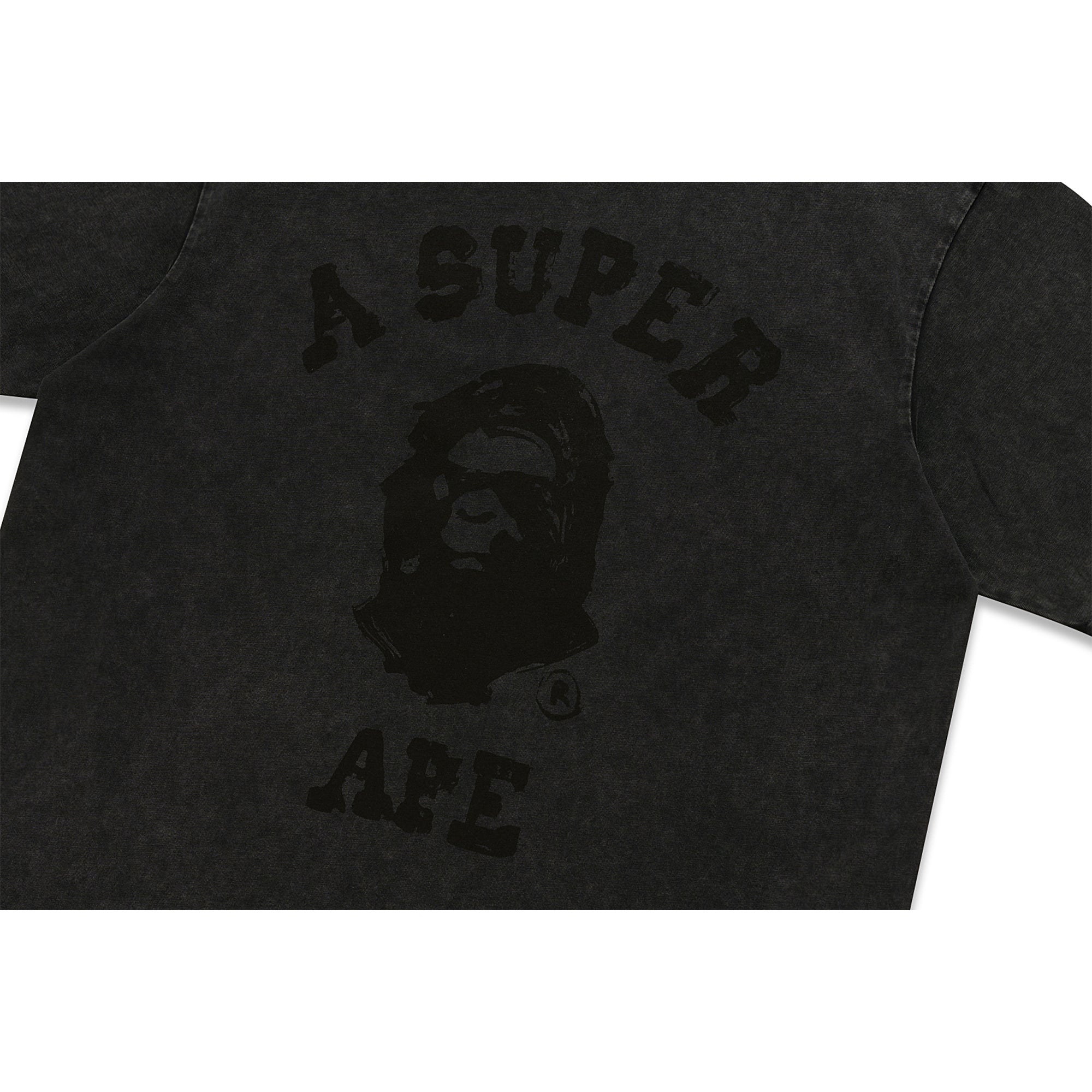 BAPE X KIDSUPER GARMENT DYE COLLEGE LOGO TEE  [BLACK]