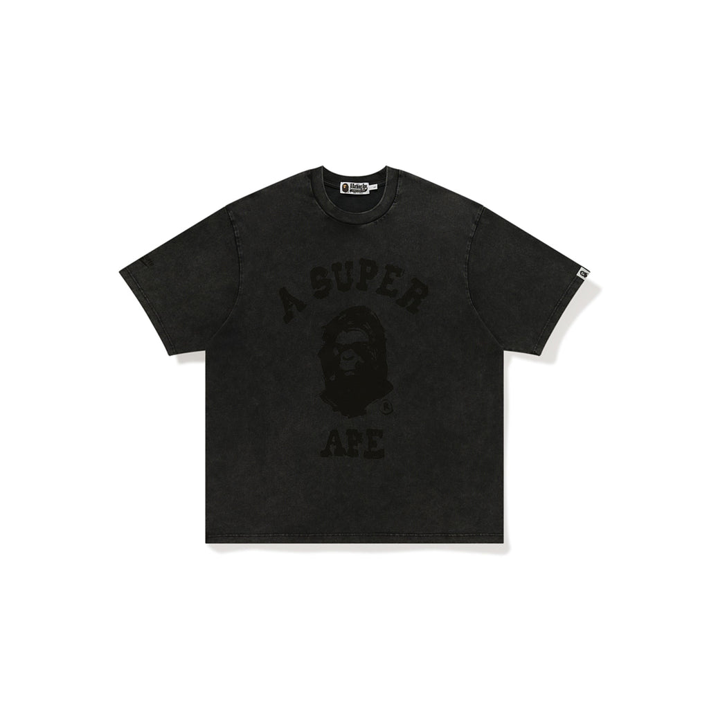 BAPE X KIDSUPER GARMENT DYE COLLEGE LOGO TEE  [BLACK]