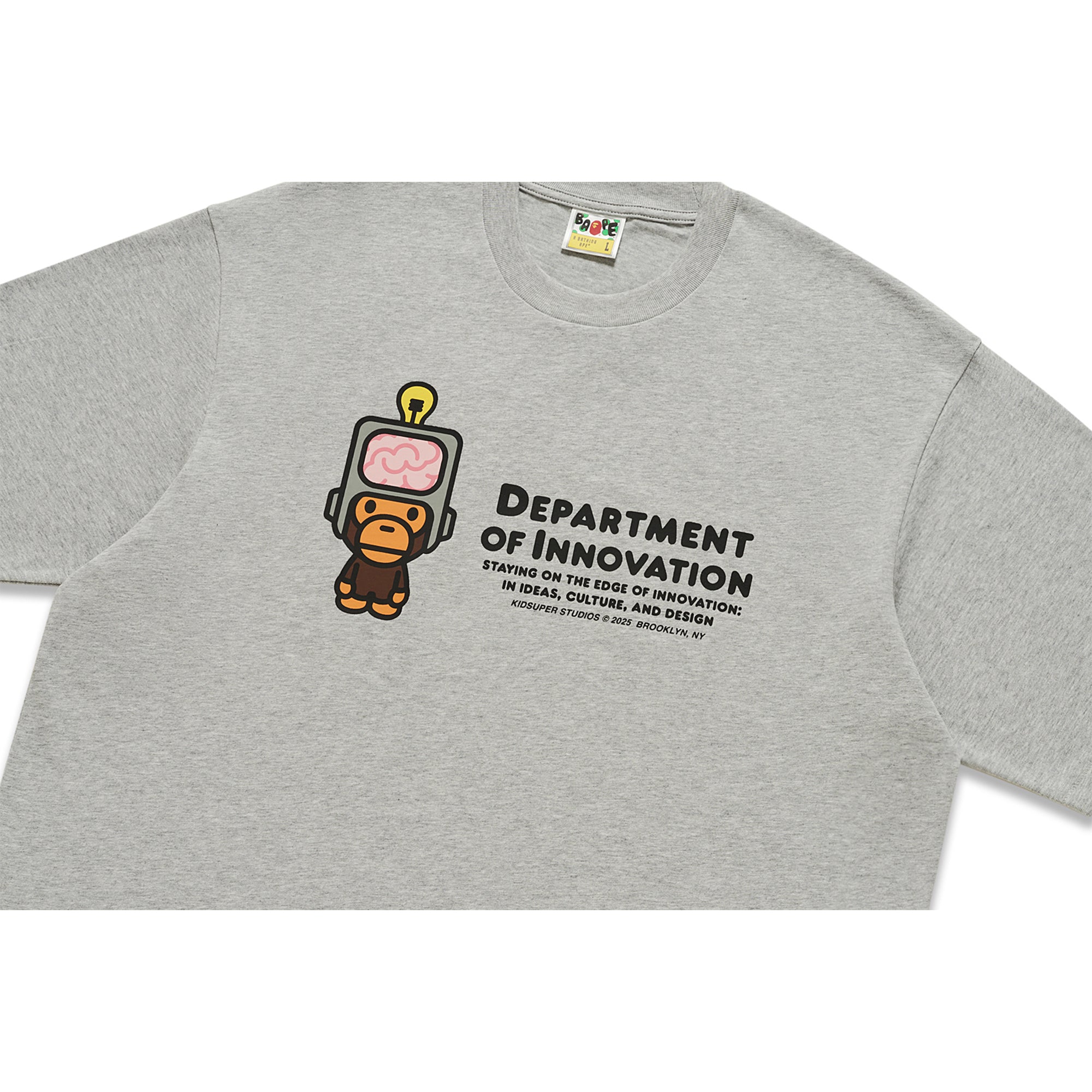 BAPE X KIDSUPER MILO DEPT. OF INNOVATION TEE [GRAY]