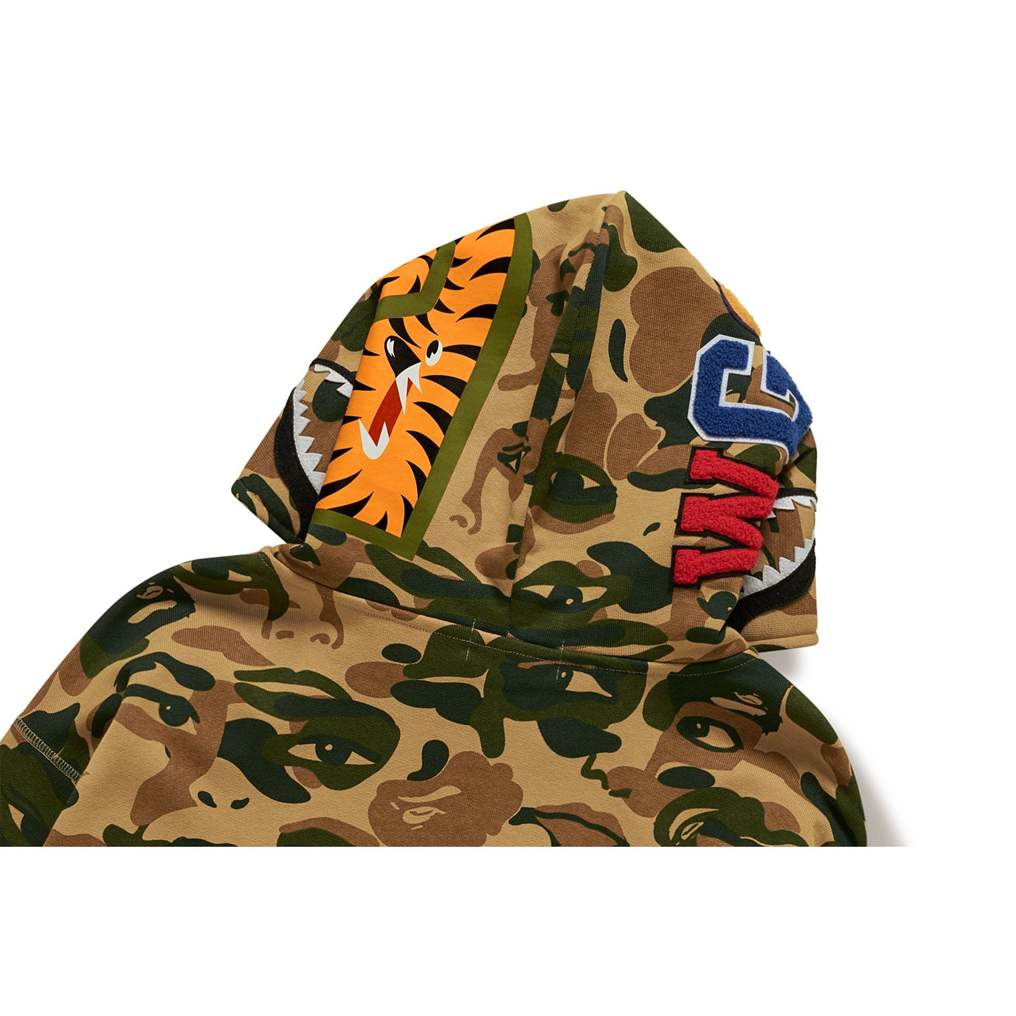 BAPE X KIDSUPER CAMO SHARK FULL ZIP HOODIE [GREEN]