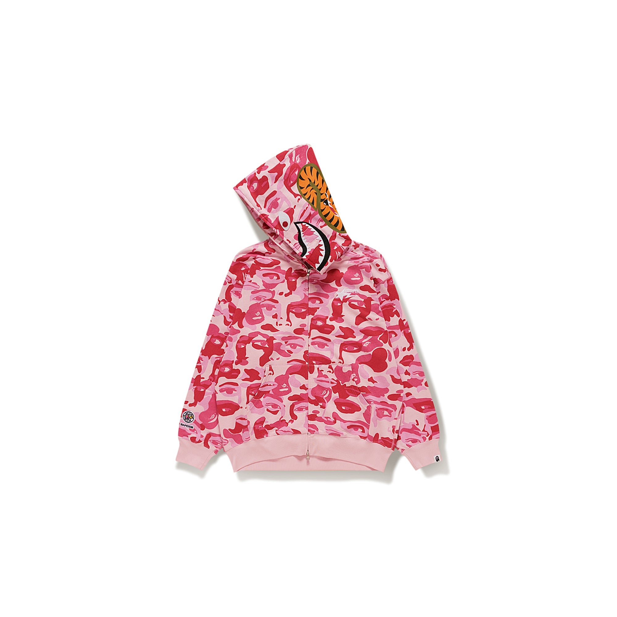 BAPE X KIDSUPER CAMO SHARK FULL ZIP HOODIE [PINK]