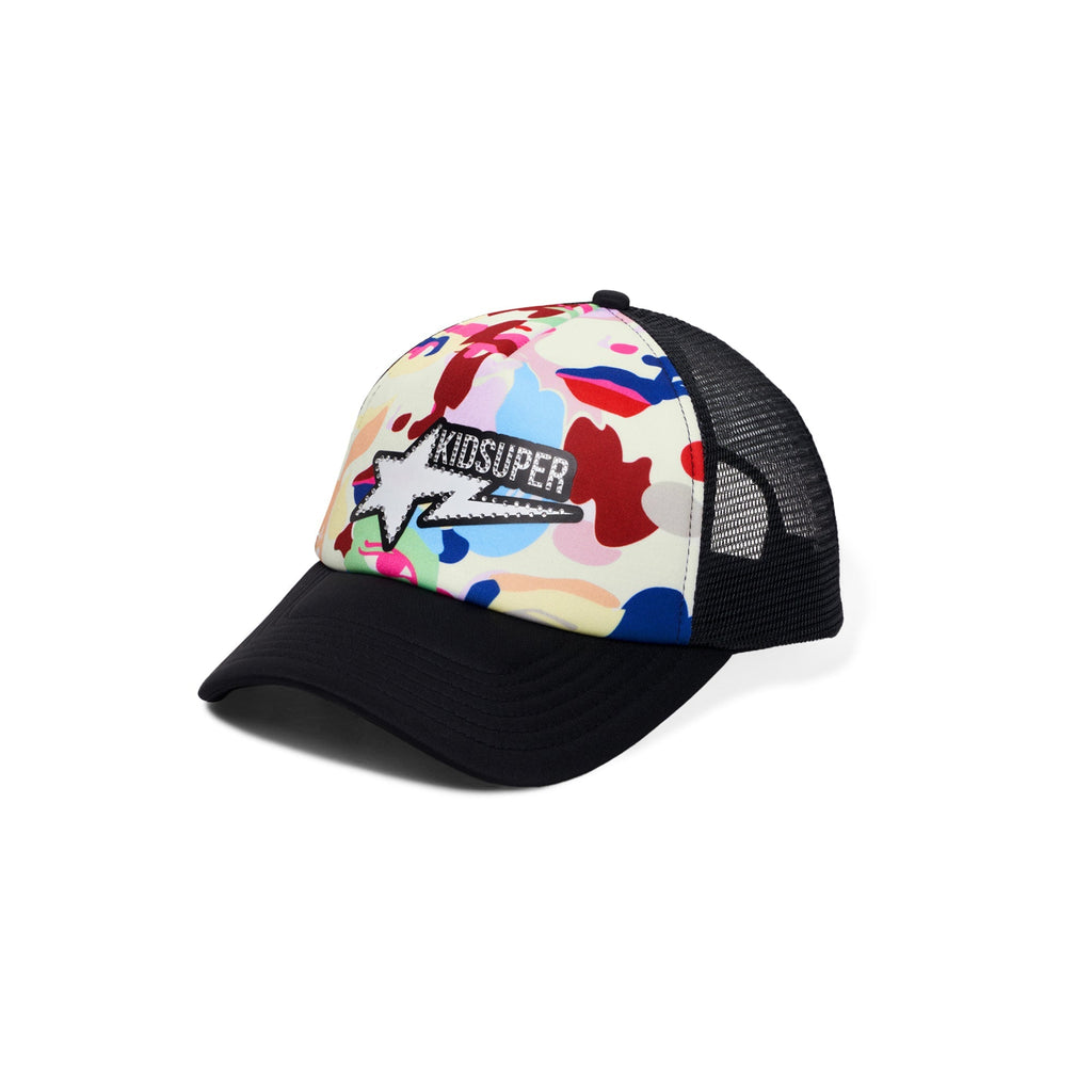 BAPE X KIDSUPER BAPE STA LOGO RHINESTONE TRUCKER CAP [MULTI]